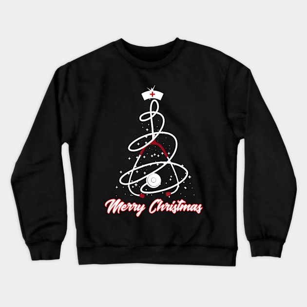 Merry Christmas Nurse  Yuletide Practitioners Cute Crewneck Sweatshirt by Saboia Alves